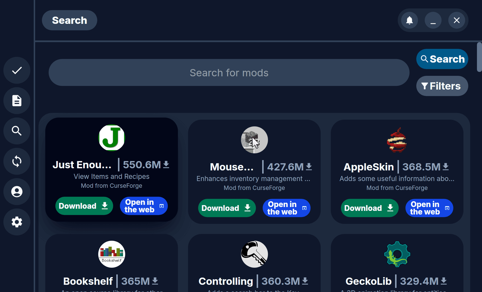 Quadrant search and install flow